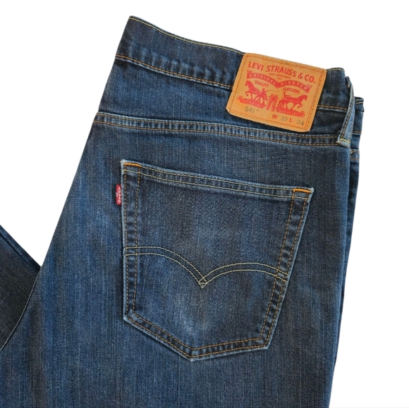 Levis Mens 541  Blue Jeans 37x34 - Picture 3 of 6